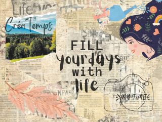 collage dessin, text, image